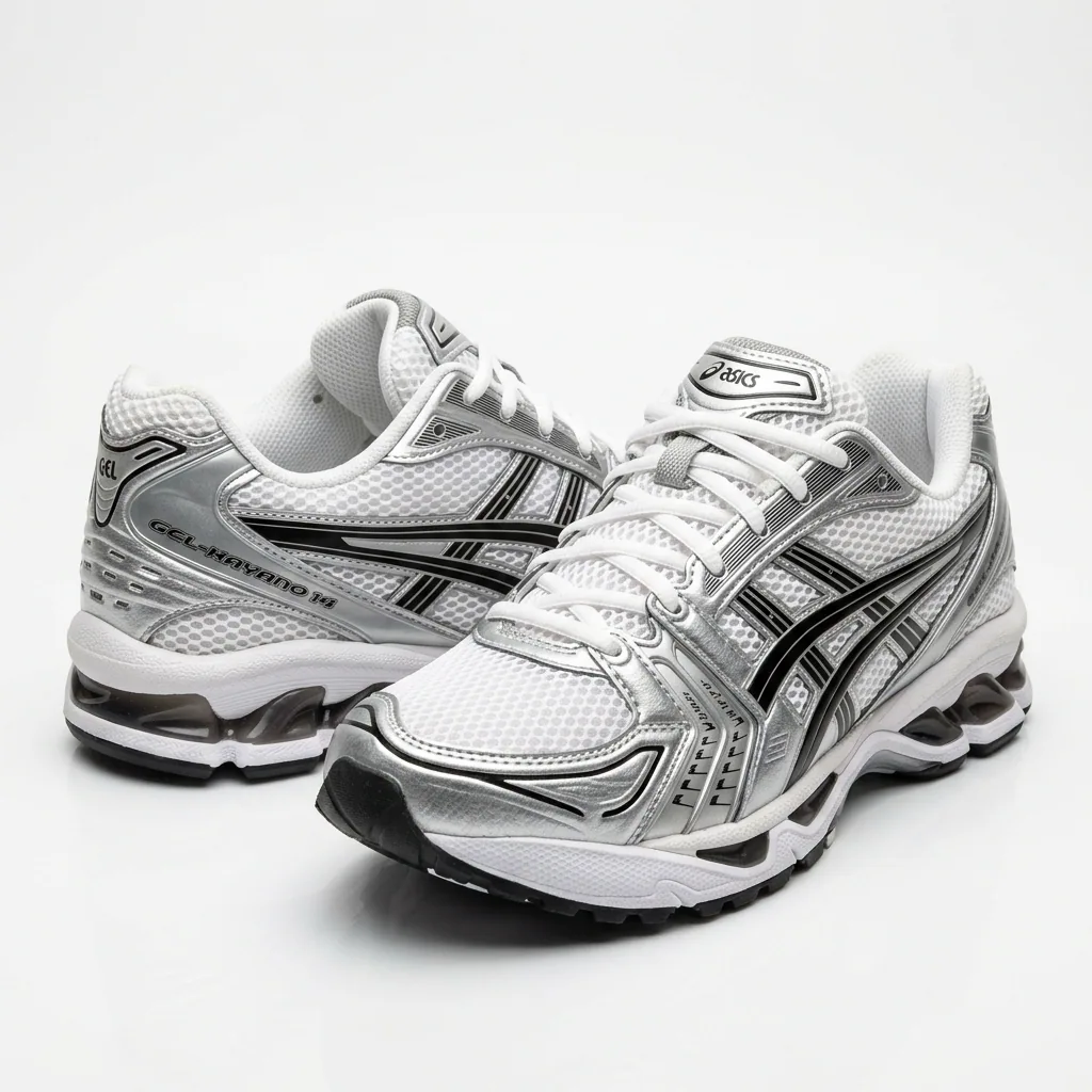 ASICS GEL-KAYANO 14 in Metallic Silver / Cream White