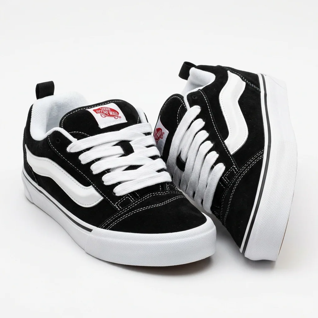 Vans Knu Skool in Black / True White Chunky